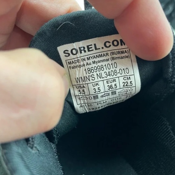 SOREL OUT N” ABOUT WATERPROOF BLK SUEDE SNEAKERS Size 5.5 - Picture 5 of 7